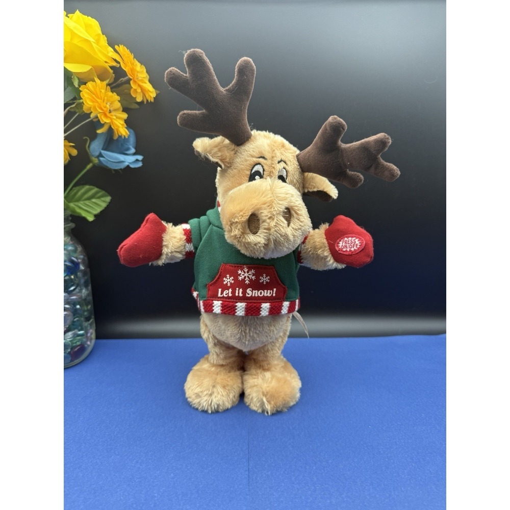 Dan Dee Animated Musical Plush Rockin Reindeer Singing 'Rockin' Robin W/Hoodie